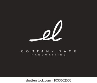 E L Initial handwriting logo