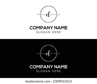 e l Initial handwriting signature logo, initial signature, elegant logo design vector template.Handwritten alphabet in the logo template. Letters and Alphabet for your design. circle template vector.