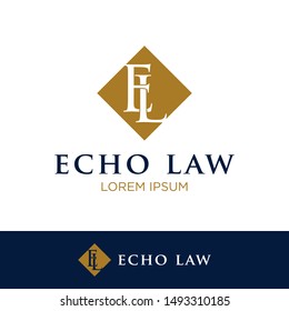 E L Initial Letter Icon Vector. Law Firm Logo Template.