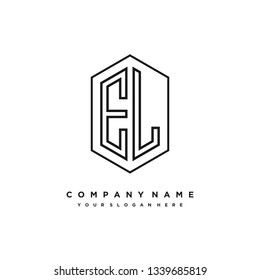 E L initial letter, modern logo design template vector