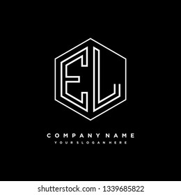 E L initial letter, modern logo design template vector