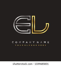 E L initial letter, modern logo design template vector