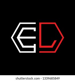 E L initial letter, modern logo design template vector