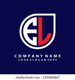 E L initial letter, modern logo design template vector