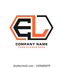 E L initial letter, modern logo design template vector