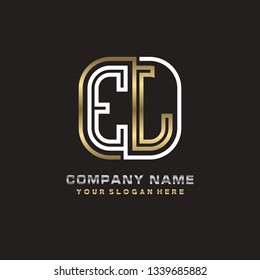E L initial letter, modern logo design template vector
