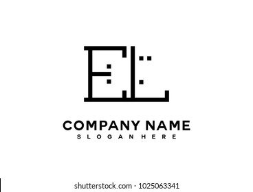 E L initial logo template vector