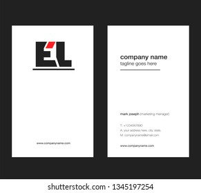 E L letters Joint logo icon with business card vector template.