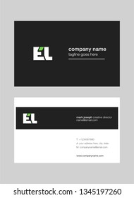 E L letters Joint logo icon with business card vector template.