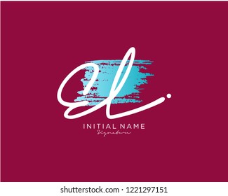 E L Signature initial logo template vector