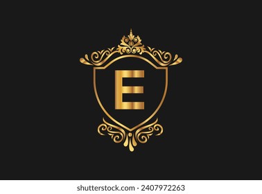 E latter logo design with nature beauty Premium Vector