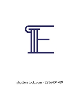 E Law initial lettering logo design 