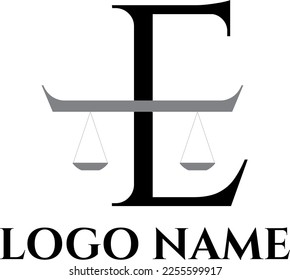 E Law initial logo design concept