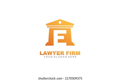 E lawyer logo design inspiration. Vector letter template design for brand.
