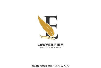 E lawyer logo design inspiration. Vector letter template design for brand.