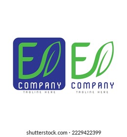 e leaf logo hierbas hoja logo agricultura bioconceptos
