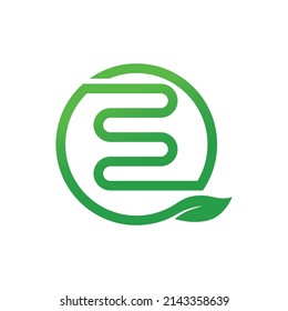 E Leaf Logo, Sign and Symbol, EPS 10 vector