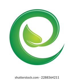 E leaf logo template 1