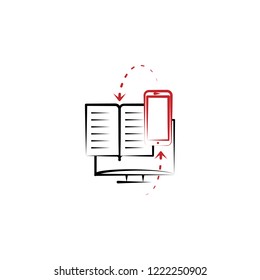e learning 2 colored line icon. Simple colored element illustration. e learning outline symbol design from edecutaion set