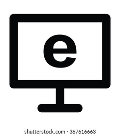 E Learning Bold Line Vector Icon