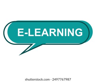 E learning button, icon, emblem. Live Webinar label. Vector illustration