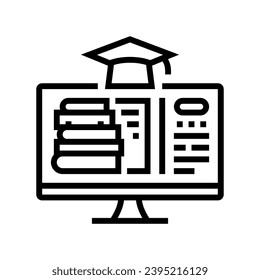 e learning college teacher line icon vector. e learning college teacher sign. isolated contour symbol black illustration