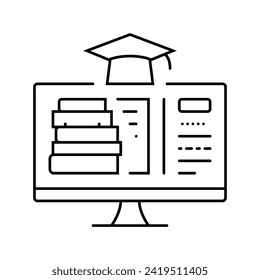 e learning college teacher line icon vector. e learning college teacher sign. isolated contour symbol black illustration