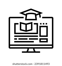 e learning courses online learning platform line icon vector. e learning courses online learning platform sign. isolated contour symbol black illustration