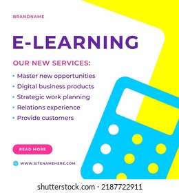 E learning digital mathematic education budget business calculation web post vector illustration. Distance educational graduation college school university accounting banking academic knowledge study