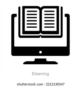 E Learning and education icon concept