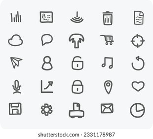 E learning and education web icons. Education icon set. Modern thin line icons set of basic education training and studying online. Premium quality outline symbol collection. Simple mono linear. 77