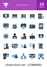 E Learning Filled Icons