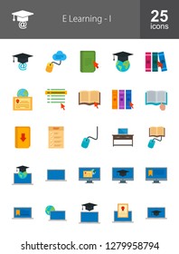 E Learning Flat Icons
