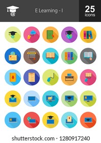 E Learning Flat Icons
