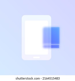e learning glass morphism trendy style icon. smartphone with book transparent glass color vector icon with blur. for web and ui design, mobile apps and promo business banners and posters