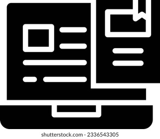 E Learning Glyph Icon - Single Icon, Vector