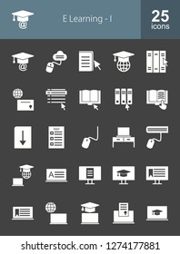 E Learning Glyph Icons