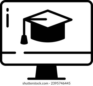 E Learning glyph and line vector illustration