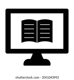 Icono vectorial de estilo de glifo de aprendizaje electrónico que puede modificar o editar fácilmente 