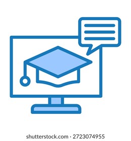 E Learning Icon Blue Dualtone Design Vektorgrafik