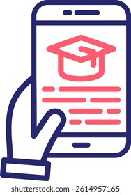 E Learning Icon Color Vector Illustration