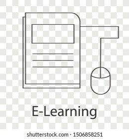 E- learning icon concept on transparency background. Flat vector illustration use for your web page