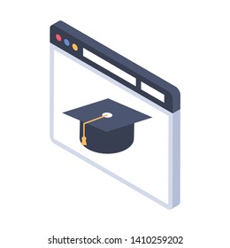 
E learning icon design, isometric vector 
