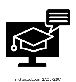 E Learning Icon Glyphe Design Vektorgrafik