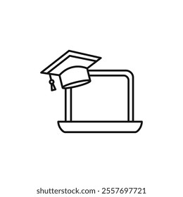 E learning icon Isolated flat vector in outline