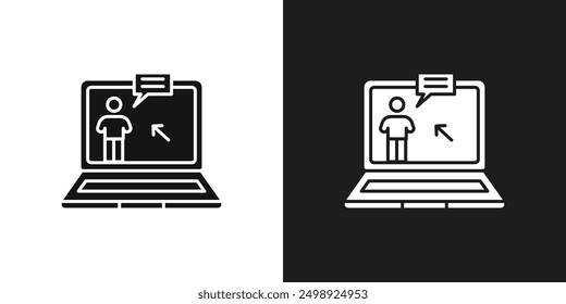 E learning icon line art vector