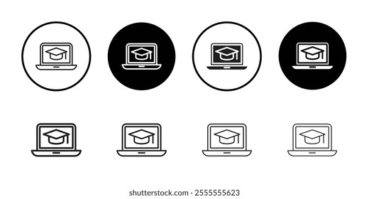 E learning icon Line Art Logo set