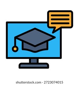E Learning-Symbol Lineares Farbdesign, Vektorgrafik