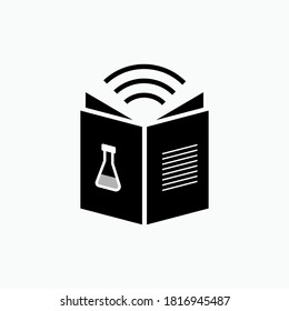 E Learning Icon. Long Distance Study Symbol - Vector Logo Template.