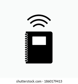 E Learning Icon. Long Distance Study Symbol - Vector Logo Template.